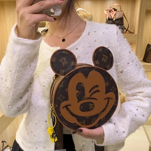 🐭✨MICKEY MOUSE ✨🐭 MK CROSSBODY TAMBOURIN LOUIS HONOR BAG - Picture 2 of 11